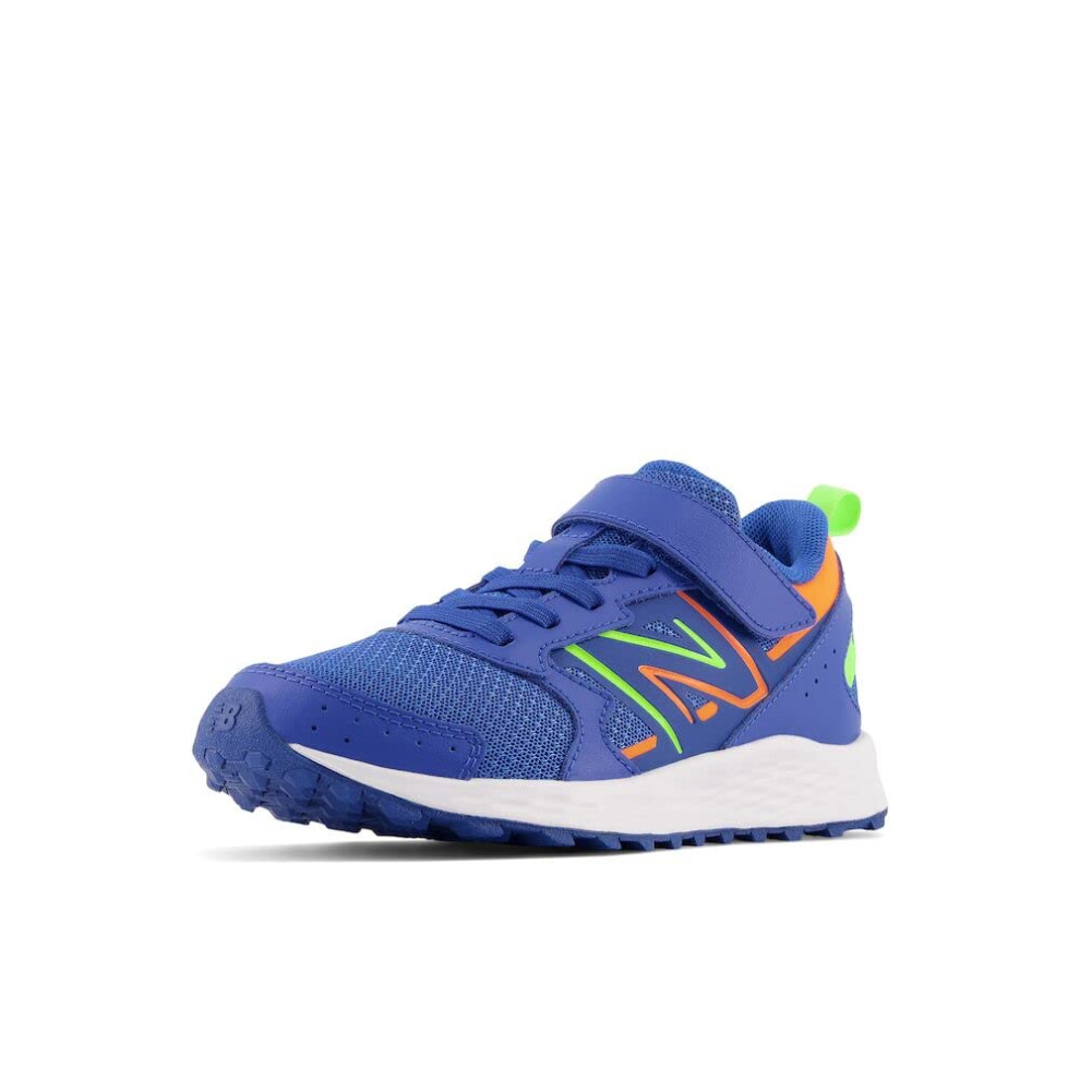 New Balance Baby Kids Fresh Foam 650 V1 Bungee Lace with Top Strap Running Shoe  Cobalt/Pixel Green/Blaze Orange  2 US Unisex Infant