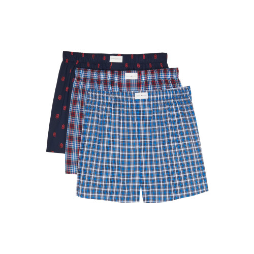 Tommy Hilfiger Tommy Hilfiger Boxer Woven de Algodón 3-Pack Azul París LG