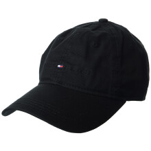 Gorra de béisbol Tommy Hilfiger para hombre, Logo Dad, Negro Profundo, Talla Única US