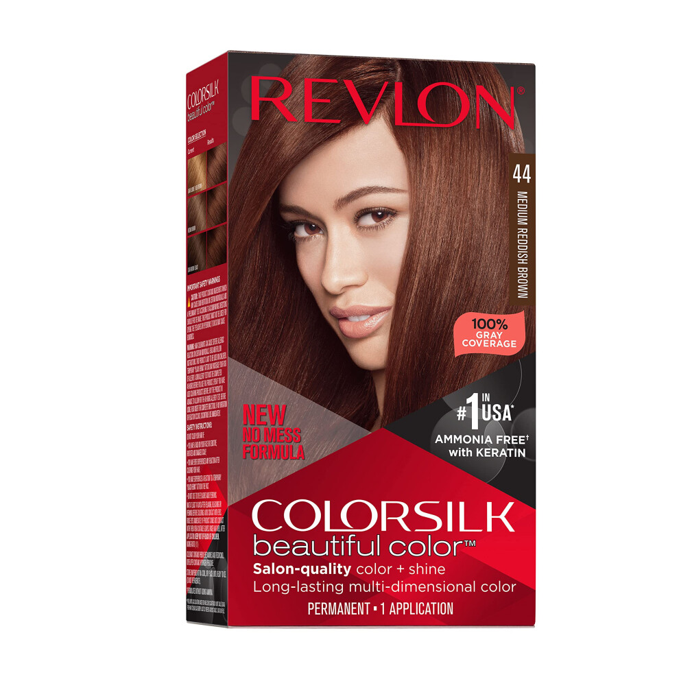Revlon Colorsilk Beautiful Color Permanent Hair Color  Long-Lasting High-Definition Color  Shine & Silky Softness with 100% Gray Coverage  Ammonia Fre