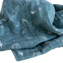 R?d ROVR 100% Organisk bomuld Muslin Baby T?ppe | Multi-lags muslin quilt | Nyf?dt & sm?barn | Bl?d letv?gt | B?rnehave klapvogn | Maskinvask | 3