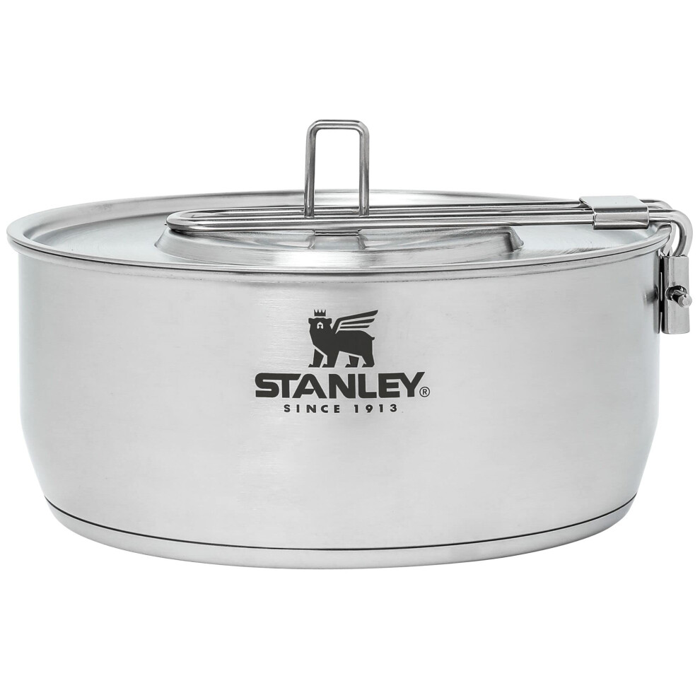 STANLEY Even Heat Essential Pot Set  4-Piece Camping Cookware Set with Stainless Steel Pots and Pans  Utensils  Lids  and Cooking Accessories  Outdoor