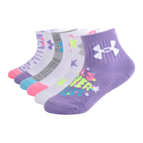 Chaussettes Quarter Multi Pack Bébé Filles Under Armour, Étoile Lilas, 0-6 Mois