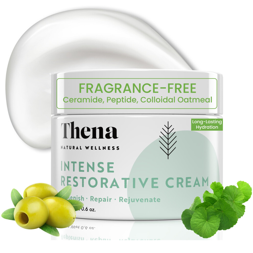 Organic Hydrating & Restorative Face Cream  Fragrance-Free Facial Moisturizer Lotion for Dry  Sensitive Skin with Colloidal Oatmeal  Barrier Repair Ce