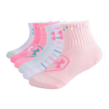 Chaussettes Quart de Sport Filles Under Armour, Cœurs Roses, 2-4T US