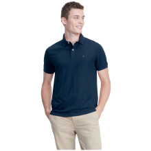 Camisa Polo de Algodón de Manga Corta Tommy Hilfiger para Hombre, Ajuste Personalizado, Desert Sky, Mediano US