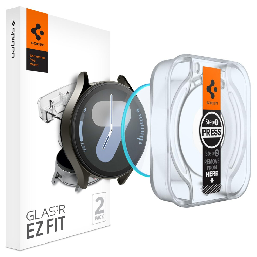 Spigen Tempered Glass Screen Protector [GlasTR EZ FIT] designed for Galaxy Watch 7 (44mm) - 2 Pack