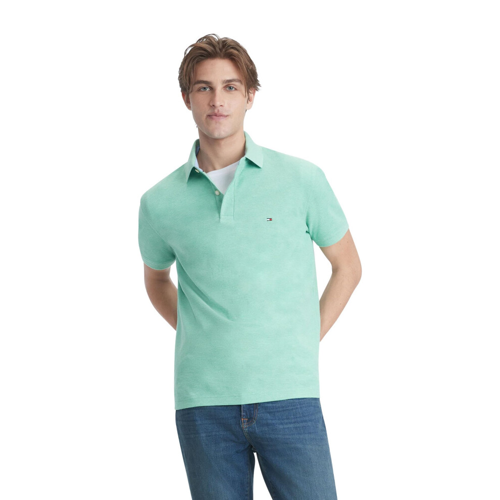 Tommy Hilfiger Mens Polo Shirts Regular Fit | Dri Fit Polo Shirts for Men | Short Sleeve Moisture Wicking Stretch Polo Shirt with Quick Dry + UV Prote