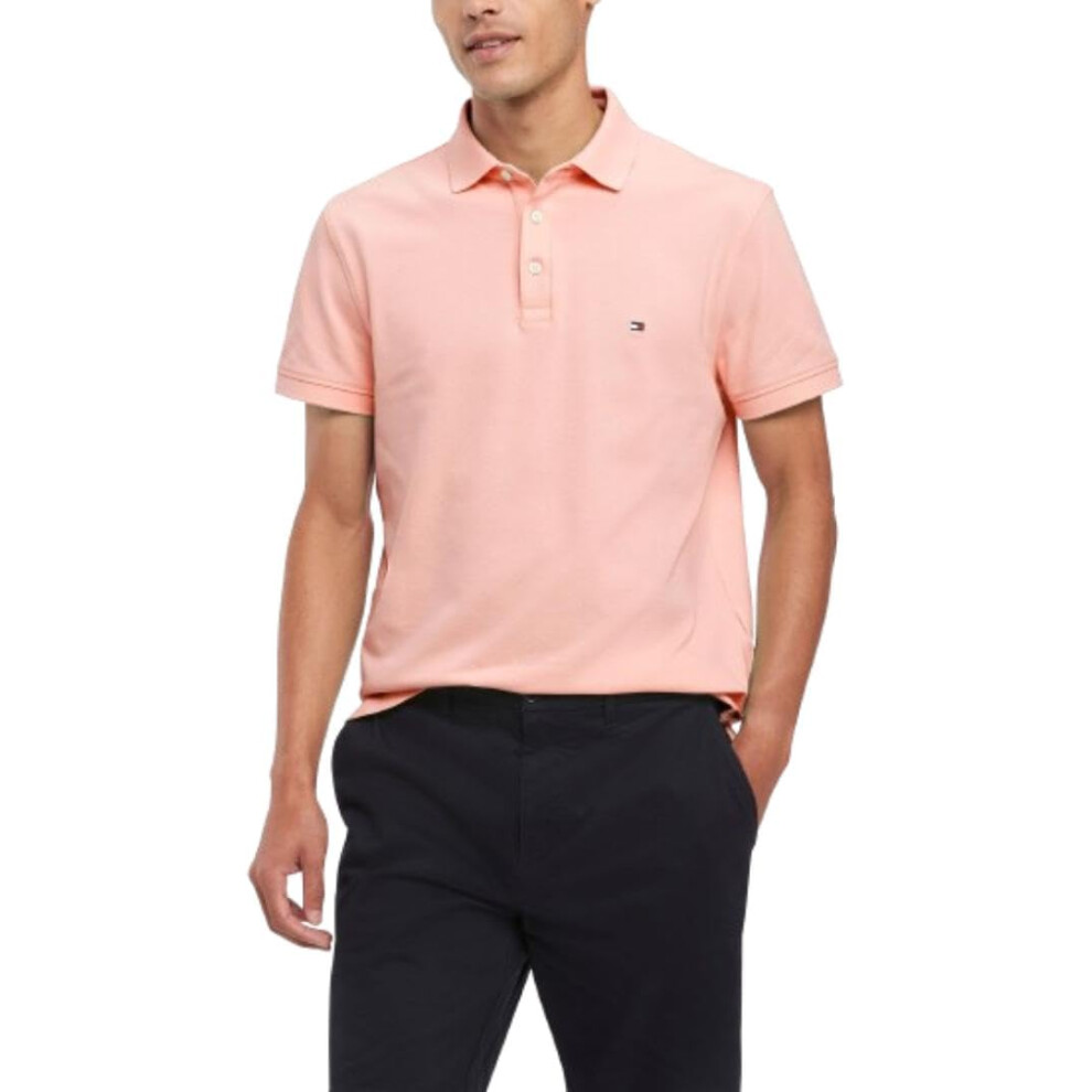 Tommy Hilfiger Men's Polo Shirts Slim Fit with Stretch | Short Sleeve Organic Pique Cotton Polo Shirts for Men