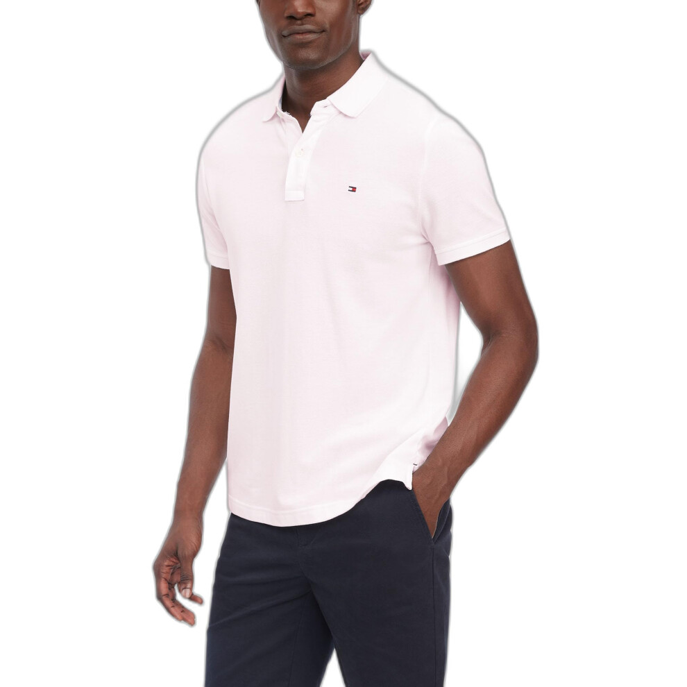 Tommy Hilfiger Mens Polo Shirts Regular Fit | Dri Fit Polo Shirts for Men | Short Sleeve Moisture Wicking Stretch Polo Shirt with Quick Dry + UV Prote