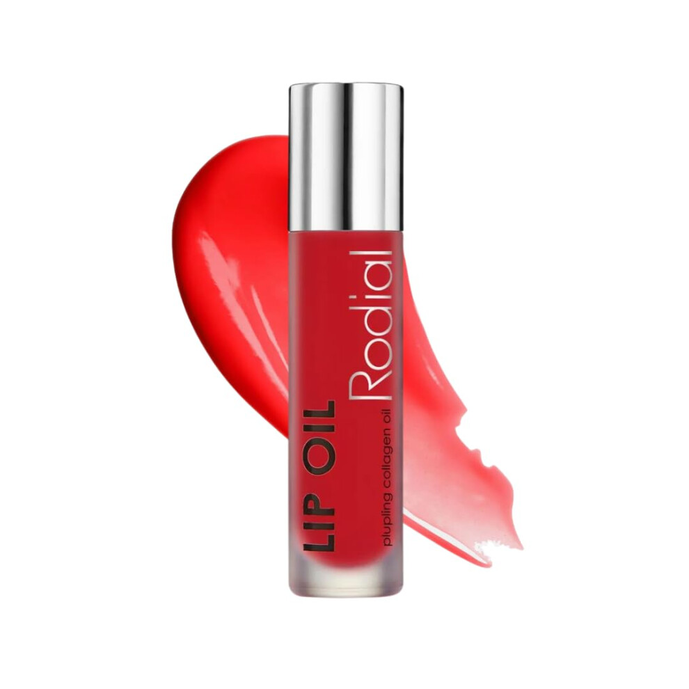 Rodial Plumping Collagen Lip Oil Cherry 0.13Fl.oz Vegan Collagen-Infused Lip Oil With Macadamia And Jojoba Oil Deep Hydration For Fuller-Lookin