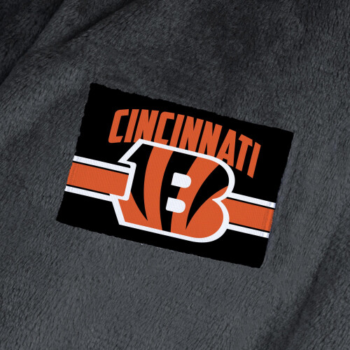 Northwest NFL Cincinnati Bengals Silk Touch Bath Robe Large/X-Large Rollout Black 2