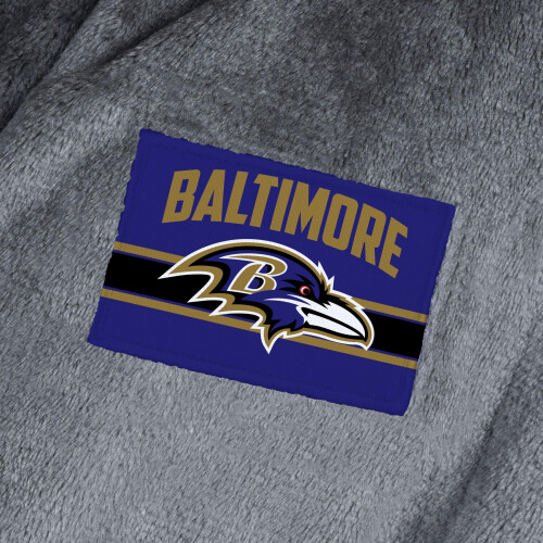 Northwest NFL Baltimore Ravens Silk Touch Bath Robe Large/X-Large Rollout Charcoal 2