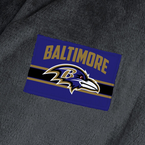 Northwest NFL Baltimore Ravens Silk Touch Bath Robe Large/X-Large Rollout Black 2