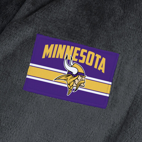 Northwest NFL Minnesota Vikings Silk Touch Bath Robe Large/X-Large Rollout Black 2
