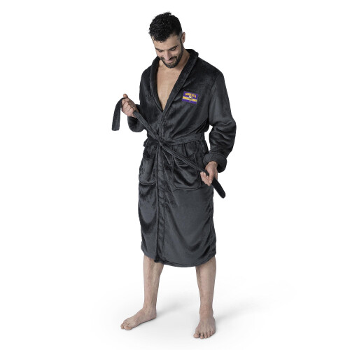 Northwest NFL Minnesota Vikings Silk Touch Bath Robe Large/X-Large Rollout Black 1