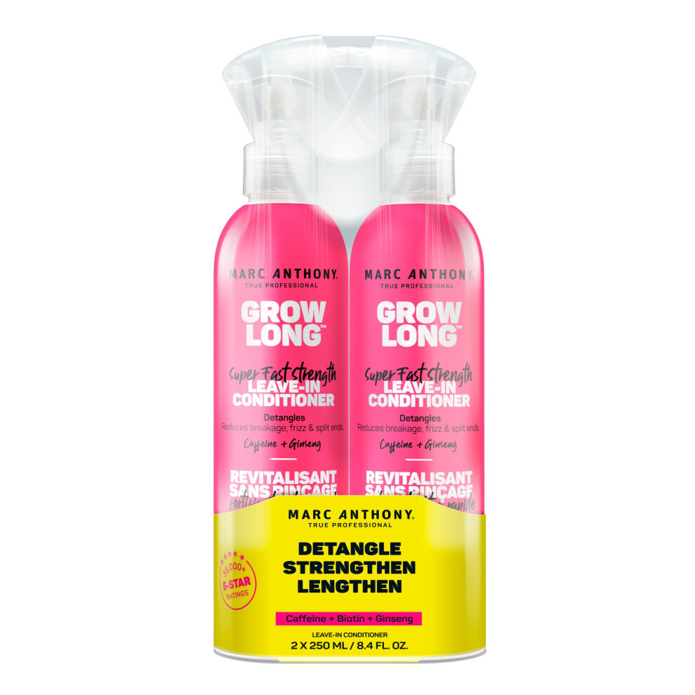 Marc Anthony Leave-In Conditioner Spray & Detangler  Grow Long Biotin  2-pack - Anti-Frizz Deep Conditioner For Split Ends & Breakage - Vitamin E  Caf