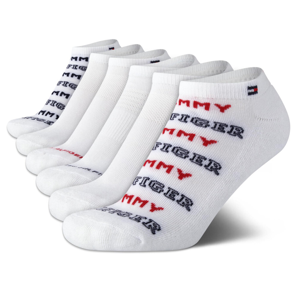 Tommy Hilfiger Women's Athletic Socks - 6 Pack Performance Cushion Low Cut Socks - Soft No Show Socks for Women (Size 4-10)  Size 4-10  White