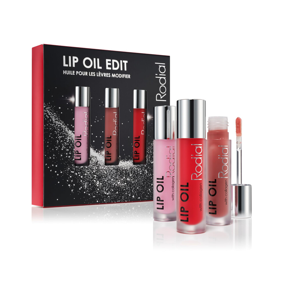 Rodial Lip Oil Edit - Trio Of High-Shine Lip Oils (0.13Fl Oz) With Nourishing Botanical Extracts For Hydration Plumping And A Glazed Finish