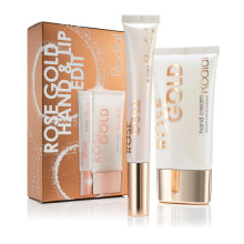 Rodial Rose Gold Hand and Lip Edit - Luxurious Hand Cream (1.35fl oz) and Lip Balm (0.33 fl oz) Duo with 24 Carat Gold Technology Peptides and Shea