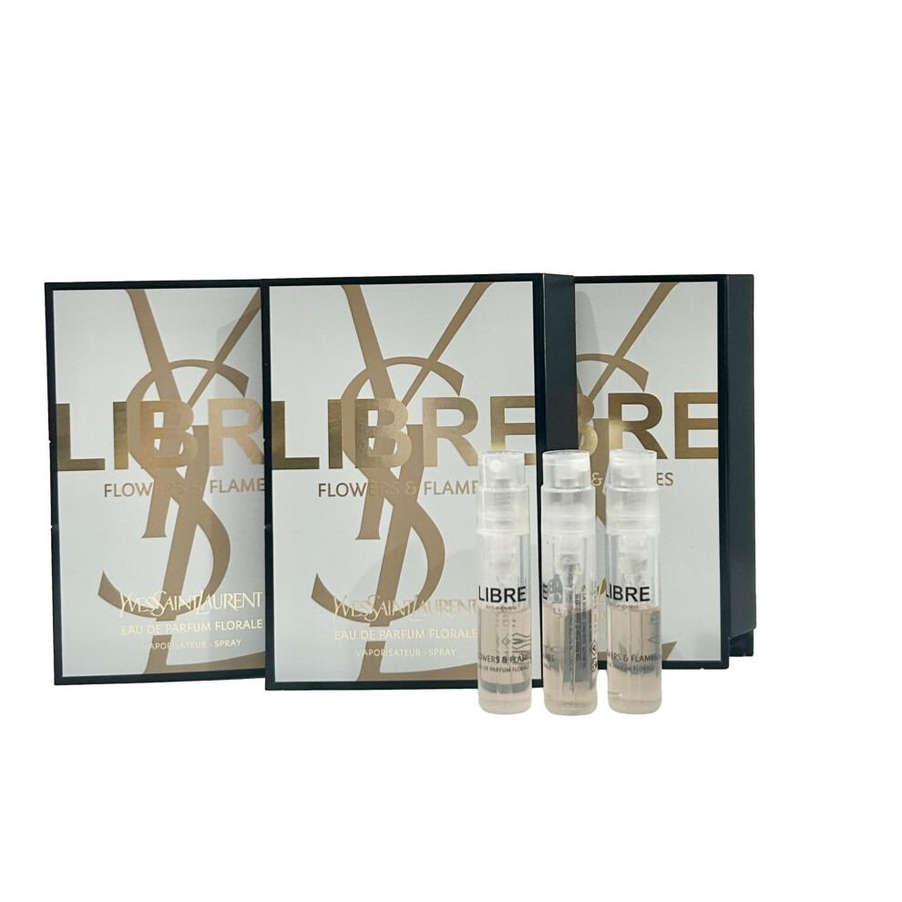 YVES SAINT LAURENT YSL Libre FLOWERS & FLAMES EDP Sample Women Perfume 1.2 ml / 0.04 oz - set of 3