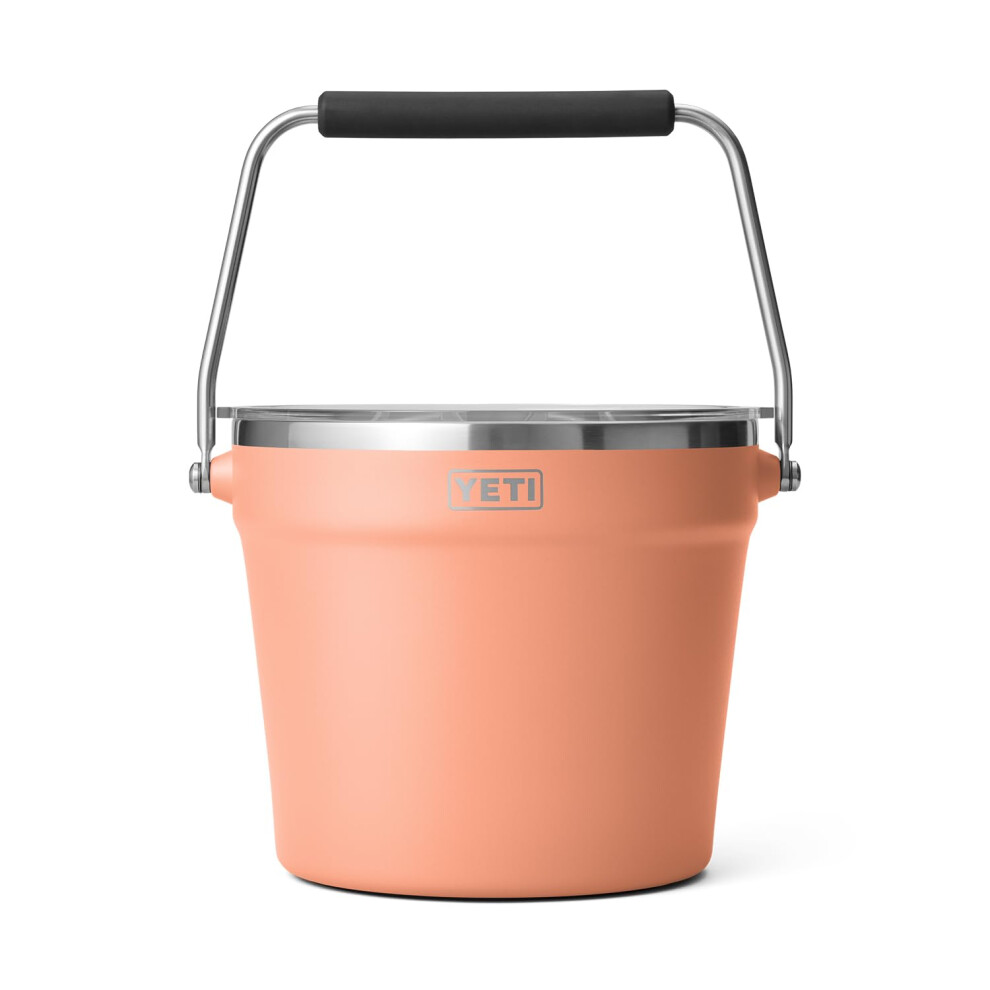 YETI Rambler Beverage Bucket Double-Wall Vacuum Insulated Ice Bucket with Lid Lowcountry Peach