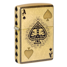 Zippo Ace of Skulls Design 540 getrommelde koperen zakaansteker