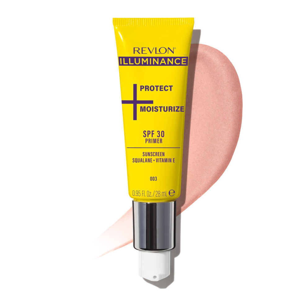 Revlon Illuminance Moisturizing Primer with SPF 30  Face Makeup Primer with Sunscreen  Squalane & Vitamin E  No White Cast  Transparent Finish  003  0