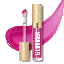 REVLON Super Lustrous Glimmer Gloss, Brilho Não Pegajoso, Acabamento Brilhante, Glitter à Base de Plantas, 009 Razz Beamy, 0.13 fl oz