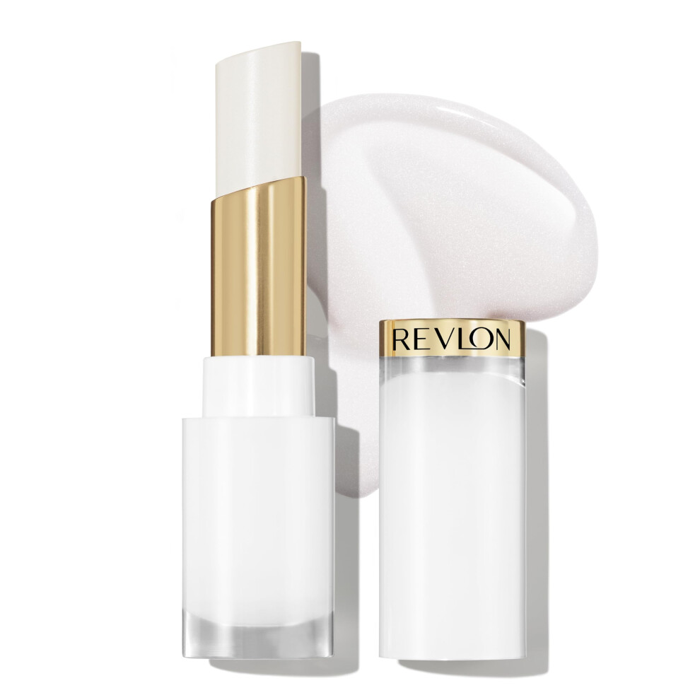 REVLON Super Lustrous Glass Shine Balm  Hydrating Tinted Lipstick  Sheer  Glossy Shiny Finish  001 Sparkling Quartz  0.11 oz