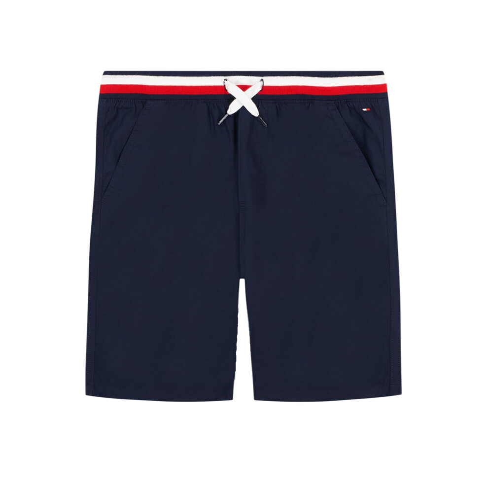 Tommy Hilfiger Boys' Pull-on Woven Short  Drawstring Closure  Striped Band Navy Blazer  8