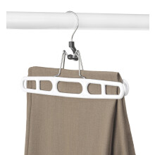 Whitmor Jawbreaker Slack Clamp Hangers - White and Chrome - Set of 10
