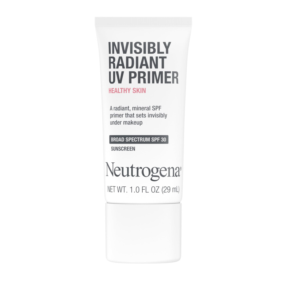 Neutrogena Healthy Skin Invisibly Radiant UV Face Primer with SPF 30  Mineral SPF Primer Sets Invisibly Under Makeup  Broad Spectrum Sunscreen  Suitab