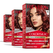 Revlon ColorSilk mit Bond Repair Complex, Rot, permanente Haarfarbe, 100 % Grauabdeckung, ammoniakfreies Haarf   rbemittel, veganes Keratin, 66 Kir