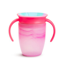 Munchkin Miracle 360 Trainer Sippy Cup met Handvatten, Lekvrij, 7 Ounce, Tropische Swirl, Roze Multi
