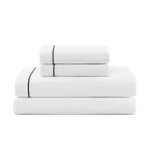 Tommy Hilfiger Pamut Percale gynemugarnitra, hozzillo prnahuzatokkal, les s huvs, tmr dizjn szeglycskkal (fehr/tengerszn kirly)