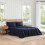 Tommy Hilfiger Tommy Hilfiger - Conjunto de lenis de algodo percal com fronha combinando Crisp & Cool Solid Home Essentials (Navy Twin) 2