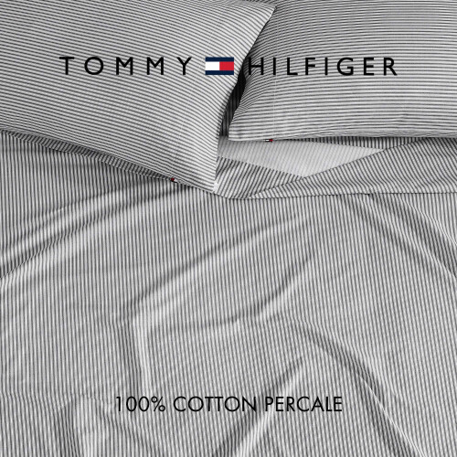 Tommy Hilfiger Tommy Hilfiger - Conjunto de Lençóis, Algodão Percal, Cores e Estampas Elegantes, Qualidade Premium 2