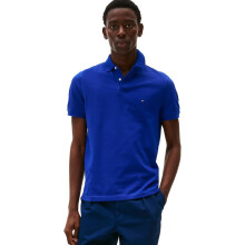 Tommy Hilfiger Herr 1985 Slim Kortärmad Polo, Wedge Blue Medium