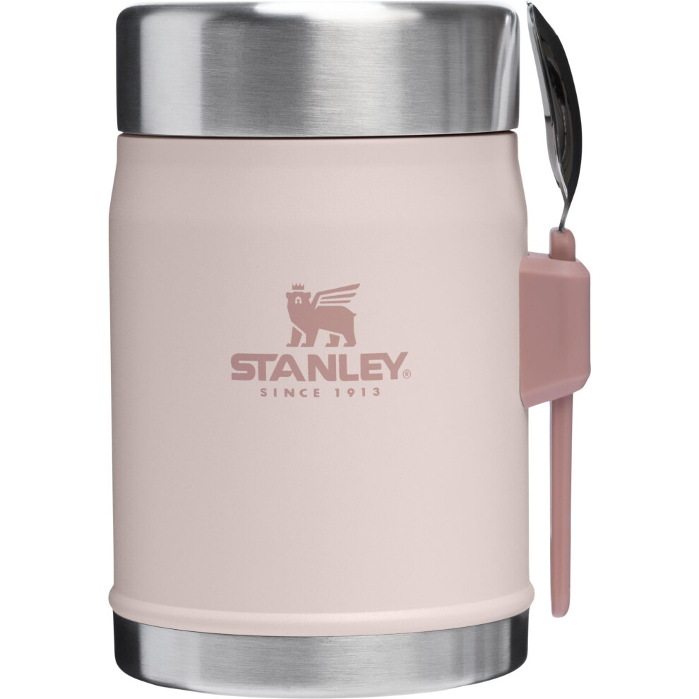 Stanley Classic Food Jar and Spork 14 oz | Vacuum Insulated Thermos Food Container | Wide Mouth Screw On Lid | Packable for Travel | Stainless Steel w