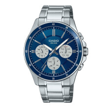 Casio Standard Analog Ion Plated Stainless Steel Blue Dial Quartz MTP-1374D-2A3V Men's Watch
