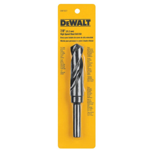 DeWalt Τρυπάνι DEWALT με μαύρο οξείδιο, στέλεχος 7/8 ίντσας έως 1/2 ίντσας (DW1627) 1