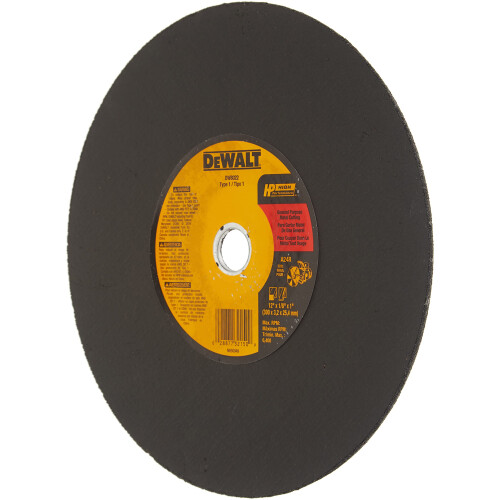 DeWalt DEWALT Δίσκος Κοπής για Μέταλλο A24N Λειαντικός 12 ίντσες x 1/8 ίντσας x 1 ίντσας (DW8022) 1
