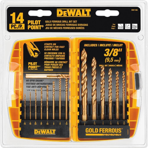 DeWalt DEWALT DW1169 14-teiliges Pilot-Point-Spiralbohrer-Sortiment 2