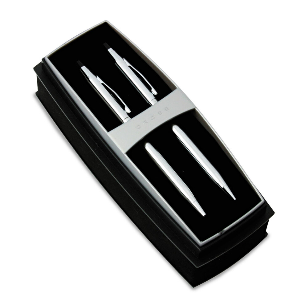 Cross Classic Century Refillable Medium Ballpoint Pen And 0.7Mm Pencil Set, Includes Premium Gift Box - Lustrous Chrome