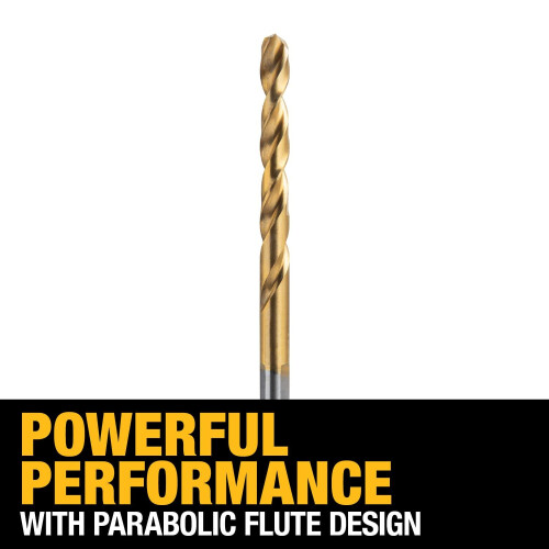 DeWalt DEWALT DW1316 1/4-Inch Titanium Nitride Split Point Twist Drill Bit Gold 2