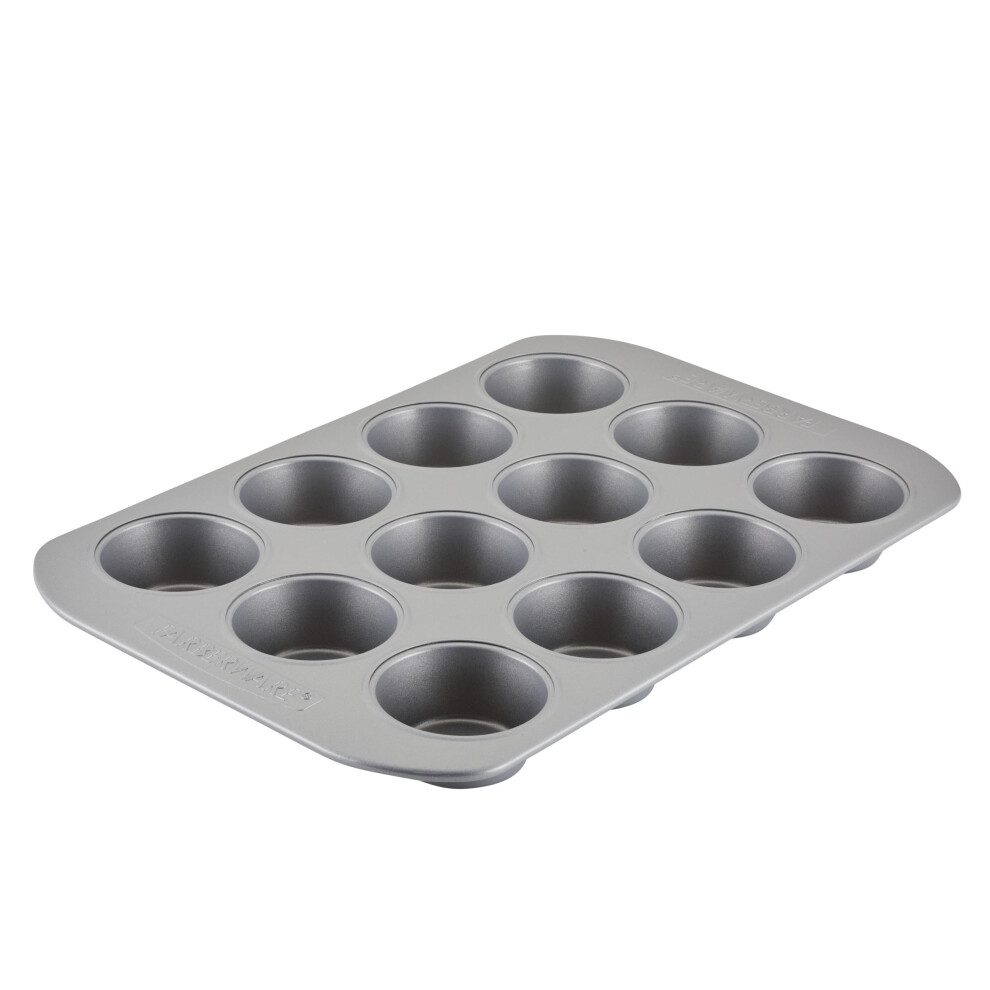 Farberware Nonstick Bakeware 12-Cup Muffin Tin / Nonstick 12-Cup Cupcake Tin - 12 Cup Gray