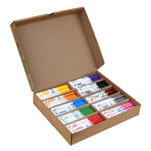 Crayola Crayola Ultra Clean Washable Markers Classpack (200 Τεμάχια), Μάρκες για Σχολεία, 10 Χρώματα 1