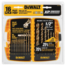 DEWALT - DEW-DW1956 Bohrer-Set mit Zentrierspitze, 16-teilig (DW1956)