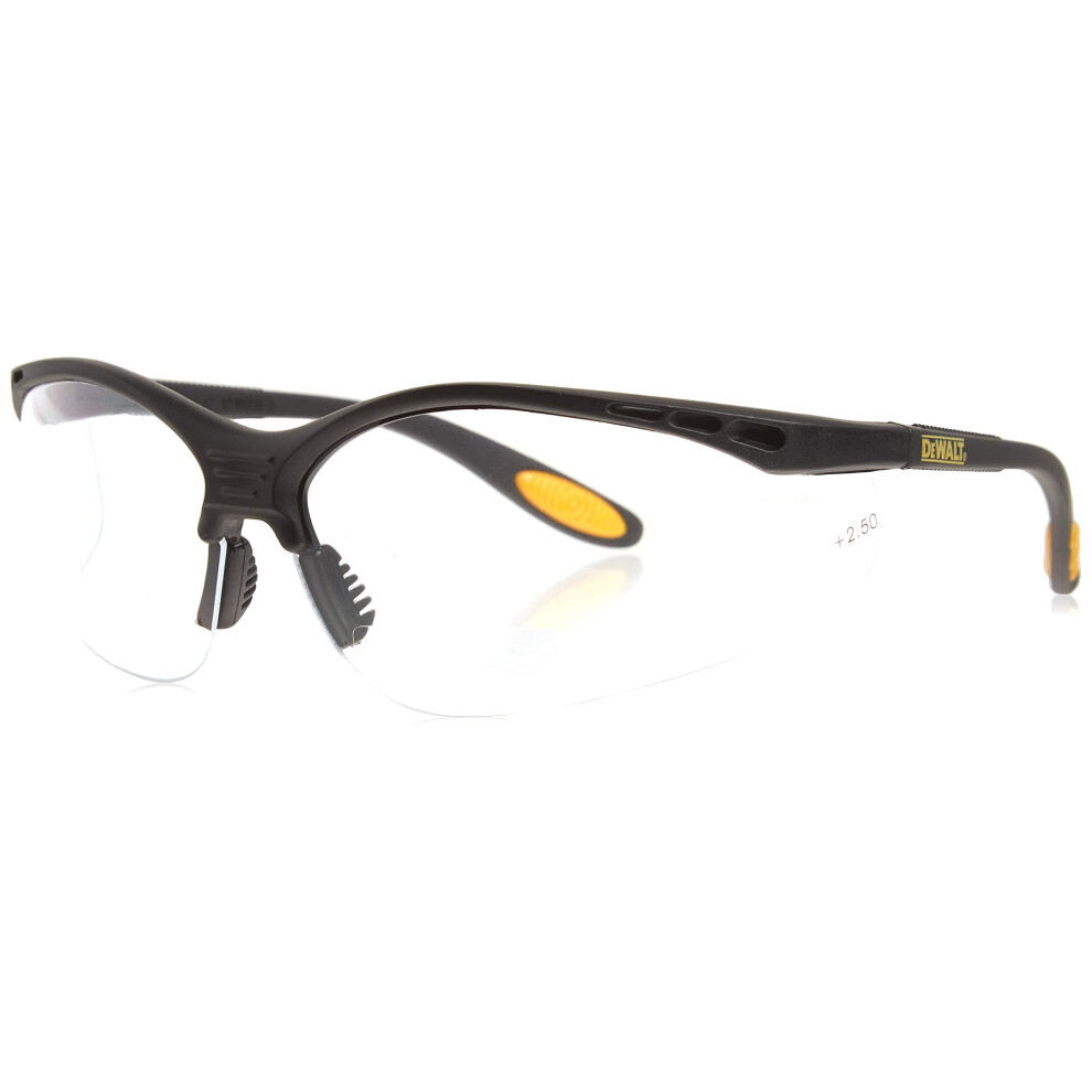 Dewalt DPg59-125c Reinforcer Rx-Bifocal 25 clear Lens High Performance Protective Safety glasses with Rubber Temples and Protective Eyeglass Sleeve